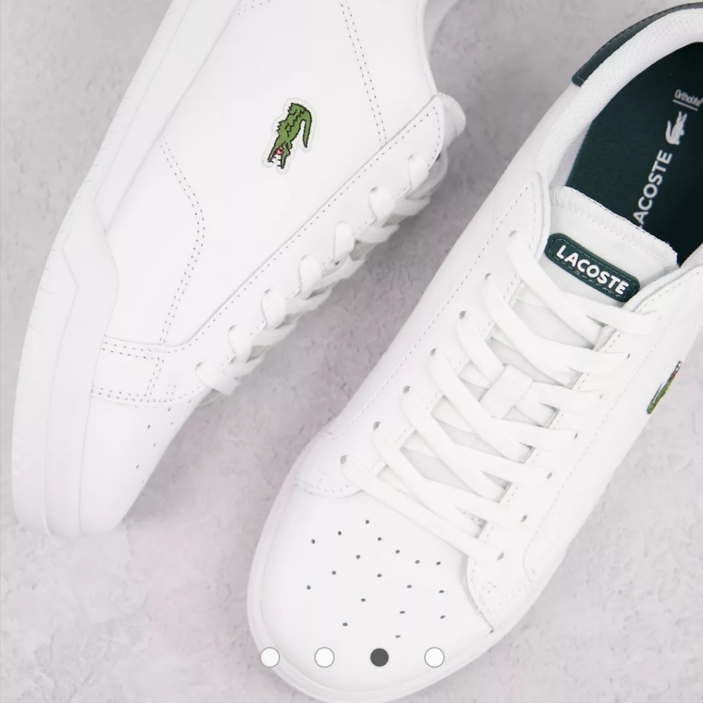 Lacoste twin serve sneakers in white green